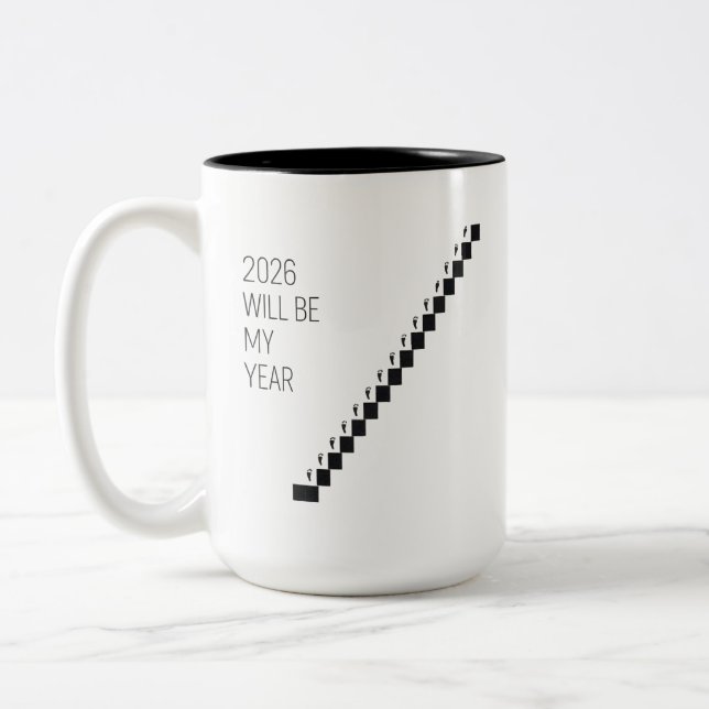 Caneca De Café Em Dois Tons 2026 Small Steps My Year (Esquerda)