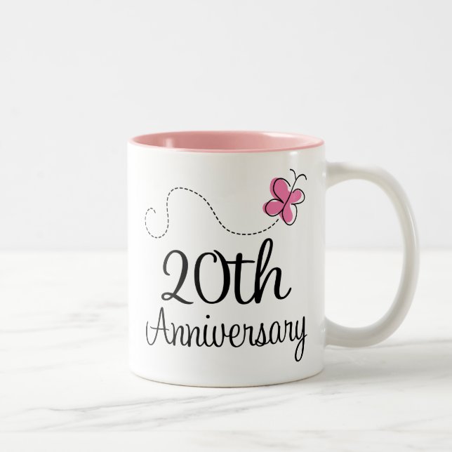 Caneca De Café Em Dois Tons 20o Aniversário (Direita)