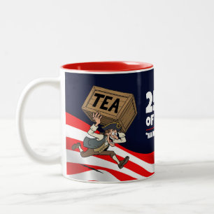 Caneca De Café Em Dois Tons 250º Aniversário dos EUA Derramando o Chá