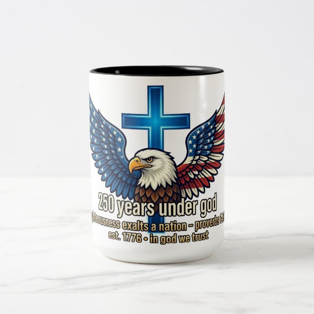 Caneca De Café Em Dois Tons 250 anos sob Deus (Centro)