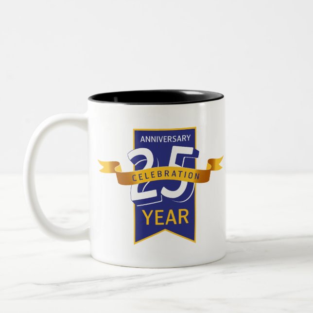Caneca De Café Em Dois Tons 25. º aniversário (Esquerda)