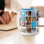 Caneca De Café Em Dois Tons 28 Colagem Fotográfica Familiar Mug Monograma<br><div class="desc">Apresentando nossas únicas 28 fotos monograma de caneca personalizada. Criada com amor e lembranças queridas, nossa caneca de fotos da família é um tesouro de nostalgia e calor. Cada golpe dessa obra-prima personalizada é uma jornada através do riso compartilhado, encontros alegres e momentos inesquecíveis capturados no tempo. Com espaço para...</div>