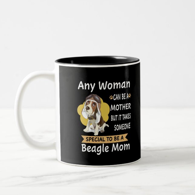 Caneca De Café Em Dois Tons 29 Especial Para Ser Uma Mãe De Beagle (Esquerda)