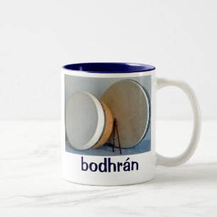 Caneca De Café Em Dois Tons 2 bodhrans e 2 tippers, 2 bodhrans e tipp 2…