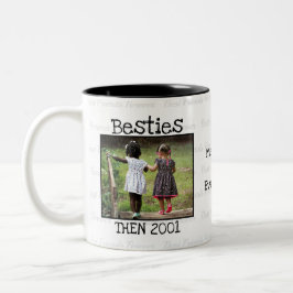 Caneca De Café Em Dois Tons 2 Foto agora e depois Besties BFF