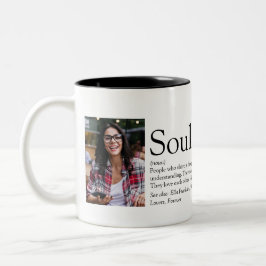 Caneca De Café Em Dois Tons 2 Foto Personalizada Soulmates Definição Dois Tons
