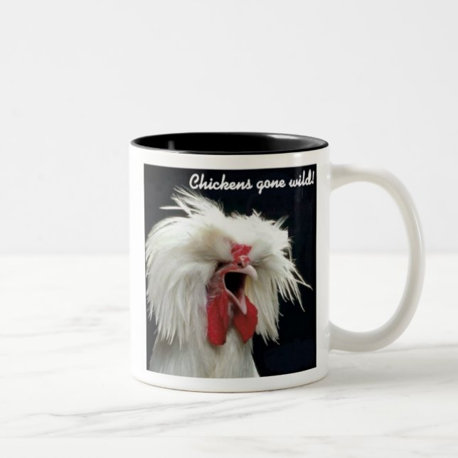 Caneca De Café Em Dois Tons #2 selvagem ido galinhas (Direita)
