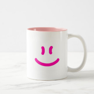 Caneca De Café Em Dois Tons 2-Sided mais feliz/Sorriso-cor-de-rosa