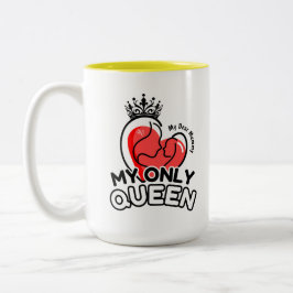 Caneca De Café Em Dois Tons 2-Tone Mug 15oz : Minha Única Rainha (amarela)