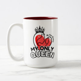 Caneca De Café Em Dois Tons 2-Tone Mug 15oz: Minha Única Rainha (marrom)