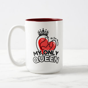 Caneca De Café Em Dois Tons 2-Tone Mug 15oz: Minha Única Rainha (marrom)