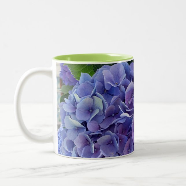 Caneca De Café Em Dois Tons 2 Tons Mug Blue Hydrangea (Esquerda)