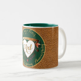 Caneca De Café Em Dois Tons 3ª Casamento de Couro