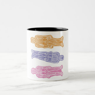 Caneca De Café Em Dois Tons 3人の骸骨カラフルマグカップ - 3 colorful skeletons mug