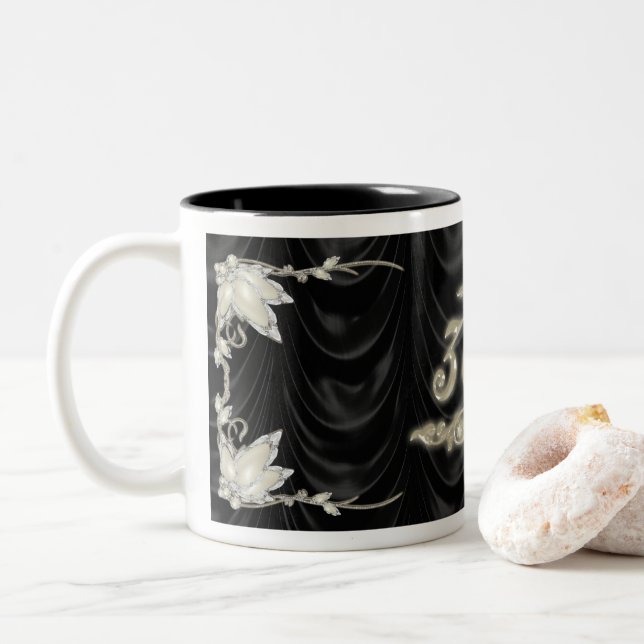 Caneca De Café Em Dois Tons 30 Casamento de Aniversário Mug (Com Donut)