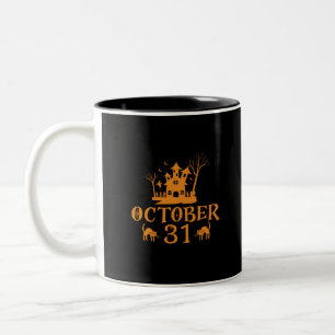 Caneca De Café Em Dois Tons 31 de outubro-halloween-outubro-assustador-assusta