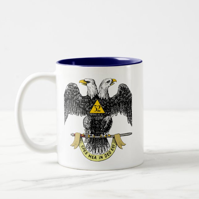 Caneca De Café Em Dois Tons 32nd Degree Scottish Rite Black Eagle Mug (Esquerda)