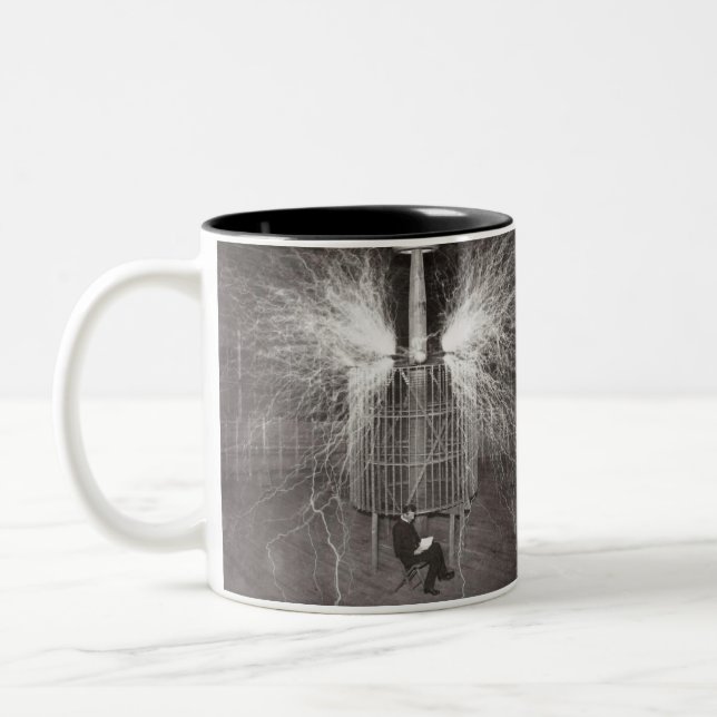 Caneca De Café Em Dois Tons 3, 6, 9 conspirações Nikola Tesla "a cabra " (Esquerda)