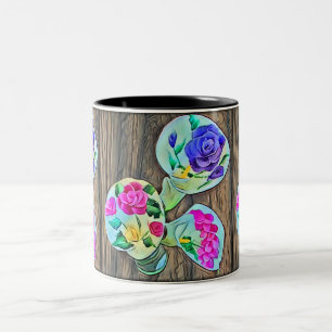 Caneca De Café Em Dois Tons 3 Happy Lilys