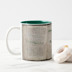 Caneca De Café Em Dois Tons 3 páginas biológicas ilustração do Manuscrito de V