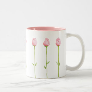 Caneca De Café Em Dois Tons 3 Rosebuds Rosa Mug