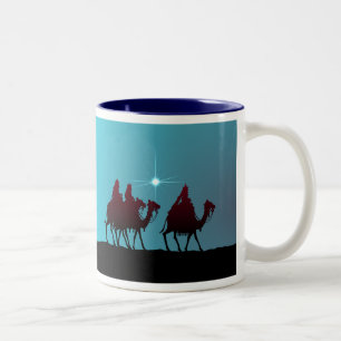 Caneca De Café Em Dois Tons 3 WISEMEN & ESTRELAS por SHARON SHARPE