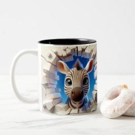 Caneca De Café Em Dois Tons 3D Bebê-Zebra-Quente-Café-Café