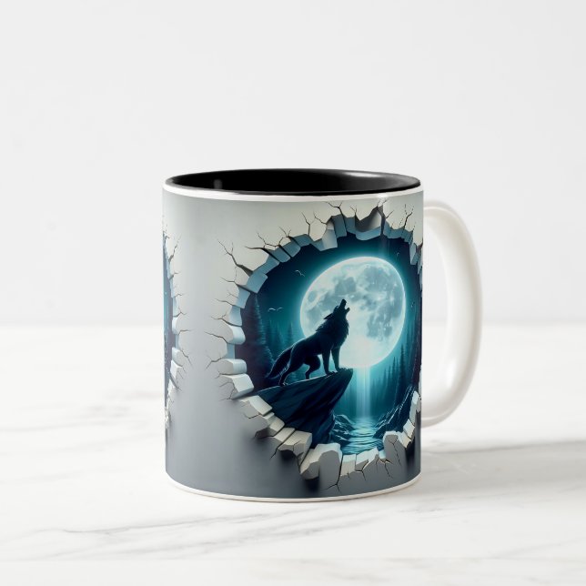 Caneca De Café Em Dois Tons 3D Eerie Halloween (Frente Esquerda)