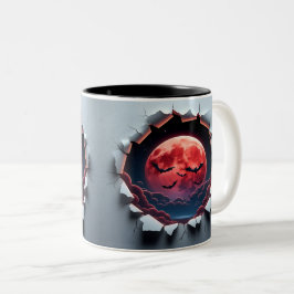 Caneca De Café Em Dois Tons 3D Eerie Halloween