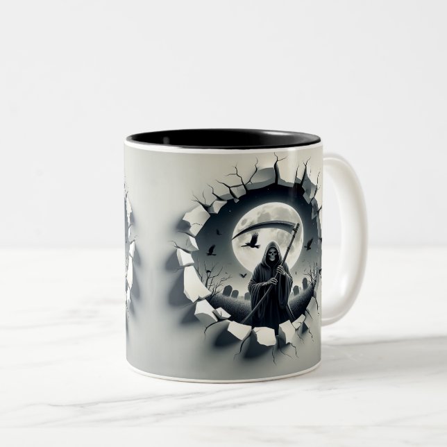 Caneca De Café Em Dois Tons 3D Eerie Halloween (Frente Esquerda)
