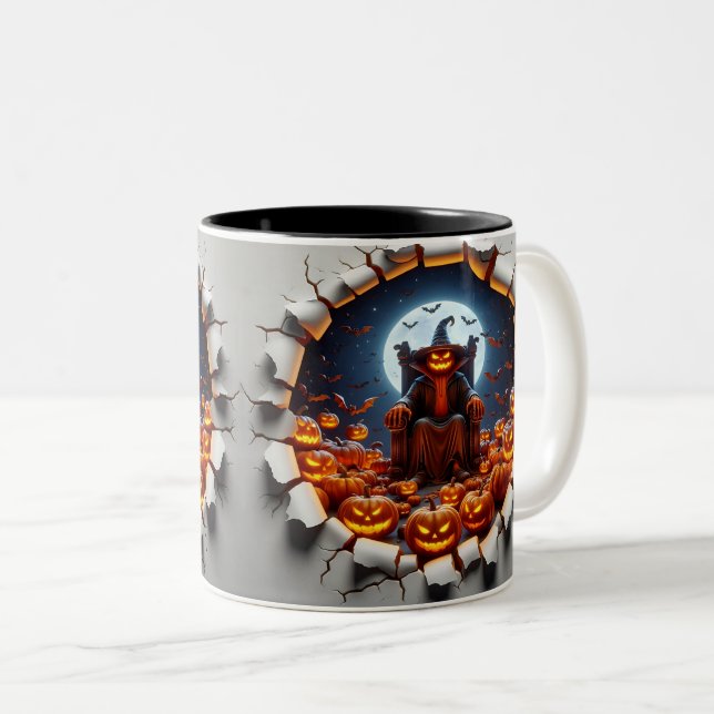 Caneca De Café Em Dois Tons 3D Eerie Halloween (Frente Esquerda)