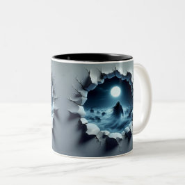 Caneca De Café Em Dois Tons 3D Eerie Halloween