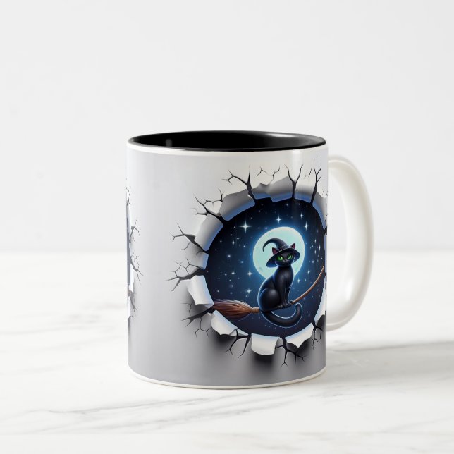 Caneca De Café Em Dois Tons 3D Eerie Halloween (Frente Esquerda)