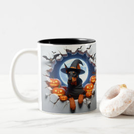 Caneca De Café Em Dois Tons 3D Halloween Dog Breeds Halloween Mugs, Tea/Coffee