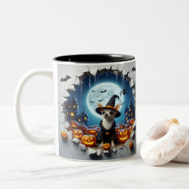 Caneca De Café Em Dois Tons 3D Halloween Dog Breeds Halloween Mugs, Tea/Coffee