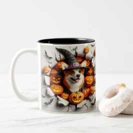 Caneca De Café Em Dois Tons 3D Halloween Dog Breeds Halloween Mugs, Tea/Coffee