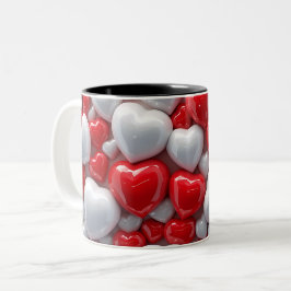 Caneca De Café Em Dois Tons 3D Pink heart
