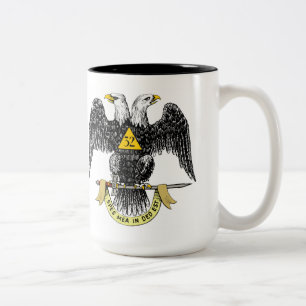 Caneca De Café Em Dois Tons 3ò Preto escocês Eagle do rito do grau