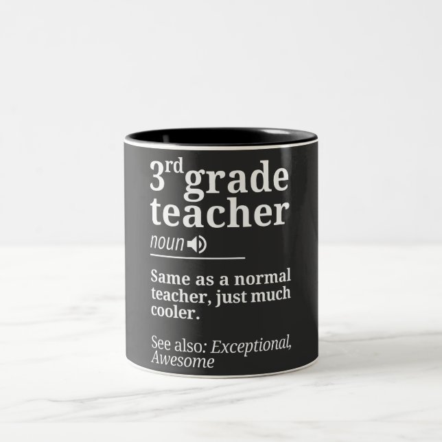 Caneca De Café Em Dois Tons 3rd Grade Teacher Funny Third Grade Teachers Gifts (Centro)