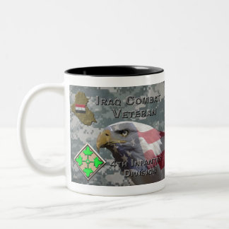Caneca De Café Em Dois Tons 4ª Infantaria Div Iraque Combate Veteran