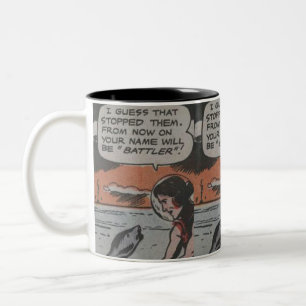 Caneca De Café Em Dois Tons 40s Adventure comic   Melhor presente para amantes