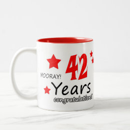 Caneca De Café Em Dois Tons 42º aniversário, 42 anos de casamento