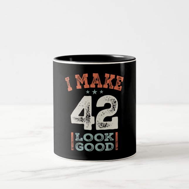Caneca De Café Em Dois Tons 42 Birthday Funny 42 Years Old  (Centro)