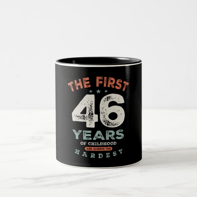 Caneca De Café Em Dois Tons 46 Birthday Funny 46 Years Old  (Centro)