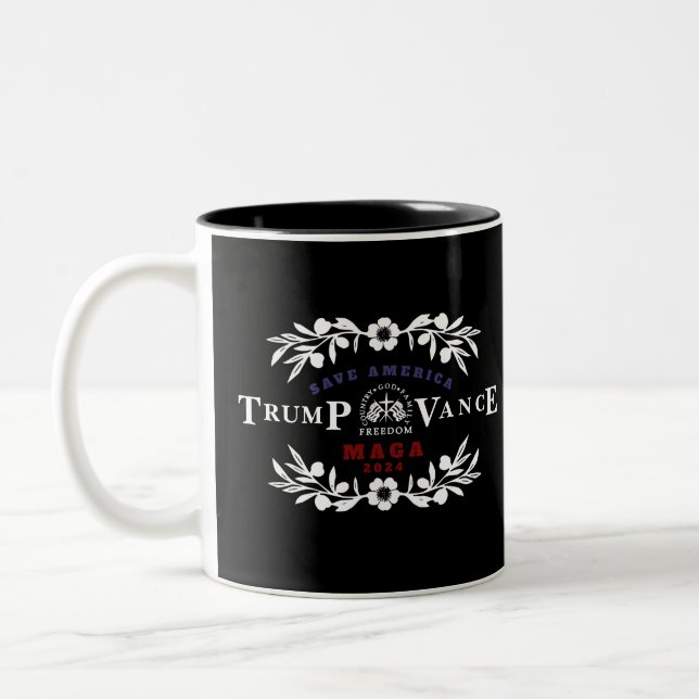 Caneca De Café Em Dois Tons 47 Trump J. D. Vance 2024 (Esquerda)