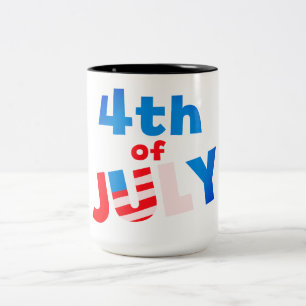 Caneca De Café Em Dois Tons 4 de julho,