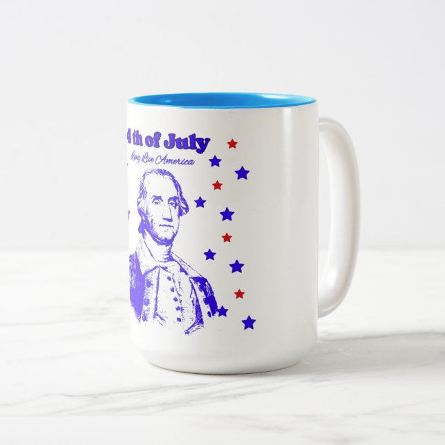 Caneca De Café Em Dois Tons 4 de Julho (Frente Esquerda)