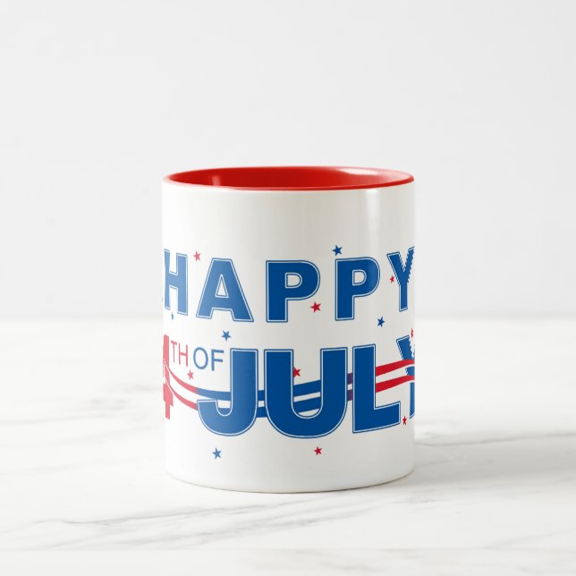 Caneca De Café Em Dois Tons 4 de julho Coffee Mug (Centro)