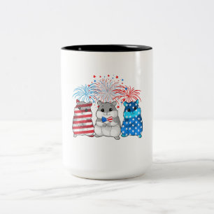 Caneca De Café Em Dois Tons 4 De Julho De American Flag Happy Guiné Pig