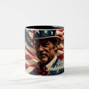 Caneca De Café Em Dois Tons 4 de julho - Espírito de Independência